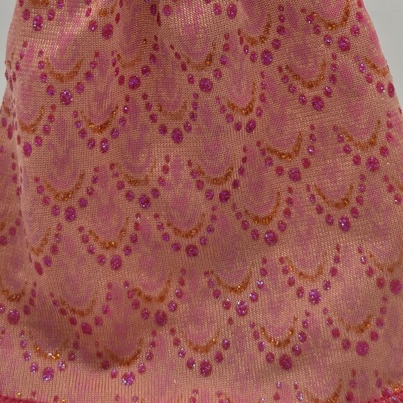 My Scene Barbie Doll Coral Shimmer Dress With Pink Glitter Pattern - Picture 2 of 5